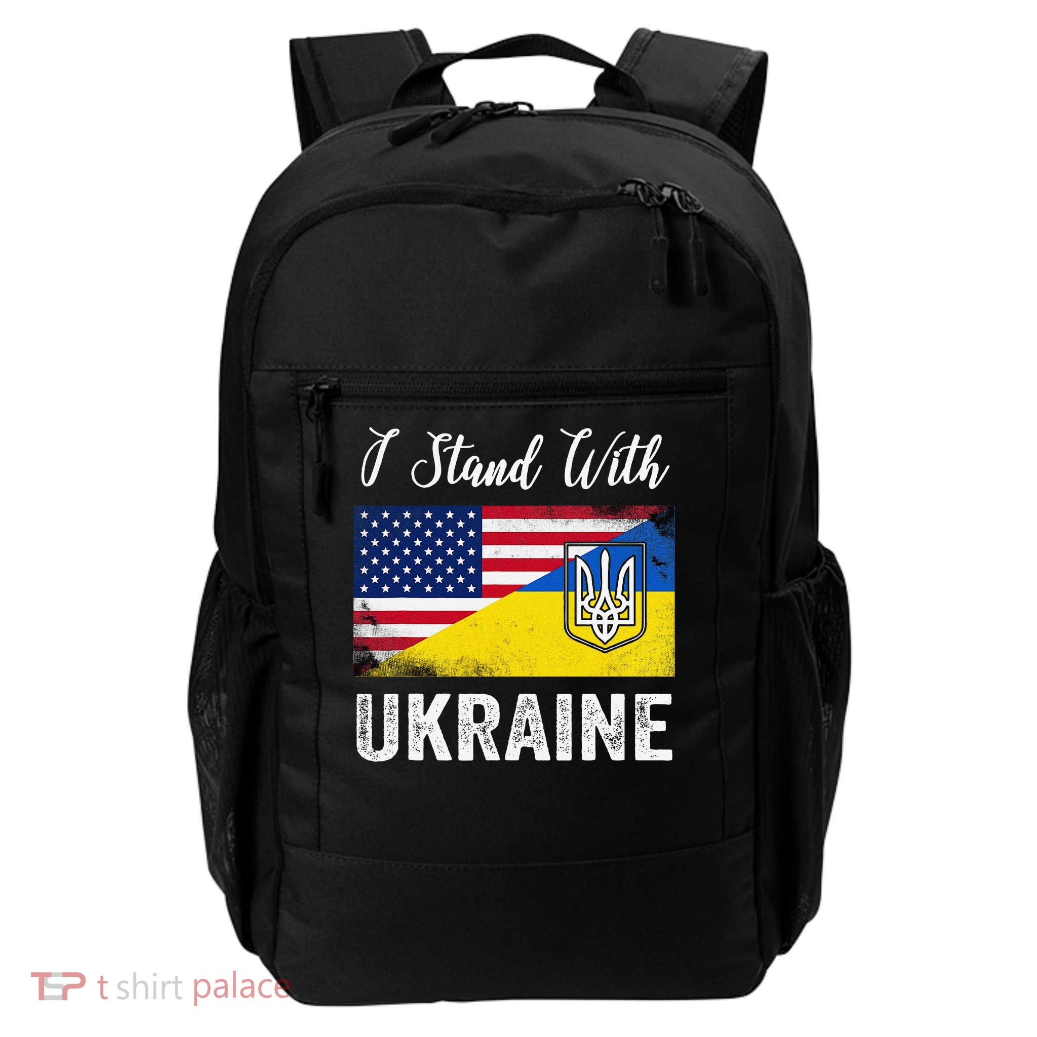 I Stand With Ukraine Support Ukraine Ukrainian Flag Daily Commute Backpack