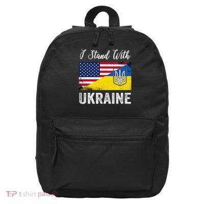 I Stand With Ukraine Support Ukraine Ukrainian Flag 16 in Basic Backpack