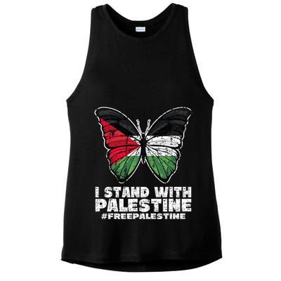 I Stand With Palestine For Their Freedom Free Palestine Ladies PosiCharge Tri-Blend Wicking Tank
