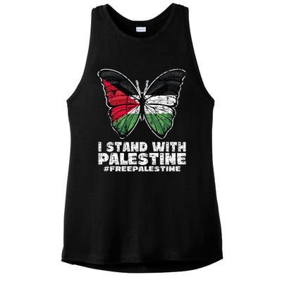 I Stand With Palestine For Their Freedom Free Palestine Ladies PosiCharge Tri-Blend Wicking Tank