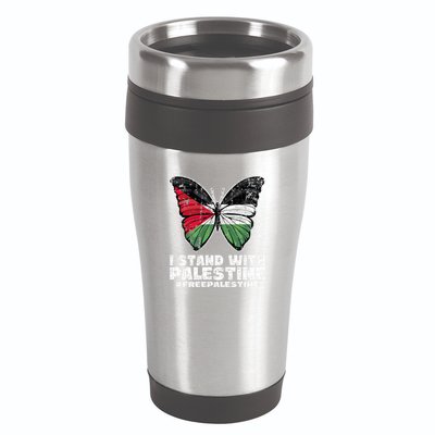 I Stand With Palestine For Their Freedom Free Palestine 16oz Travel Tumbler