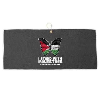 I Stand With Palestine For Their Freedom Free Palestine Large Microfiber Waffle Golf Towel