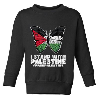 I Stand With Palestine For Their Freedom Free Palestine Toddler Sweatshirt