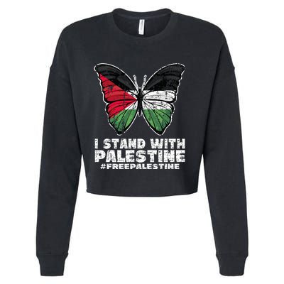 I Stand With Palestine For Their Freedom Free Palestine Cropped Pullover Crew