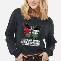I Stand With Palestine For Their Freedom Free Palestine Cropped Pullover Crew