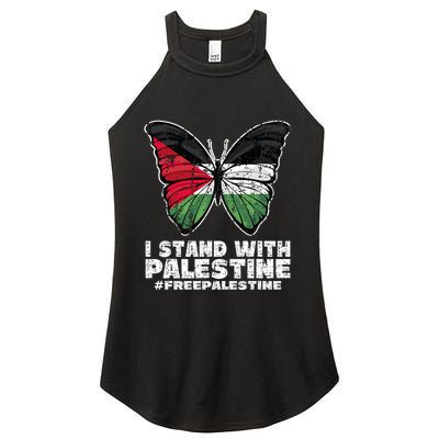 I Stand With Palestine For Their Freedom Free Palestine Women's Perfect Tri Rocker Tank