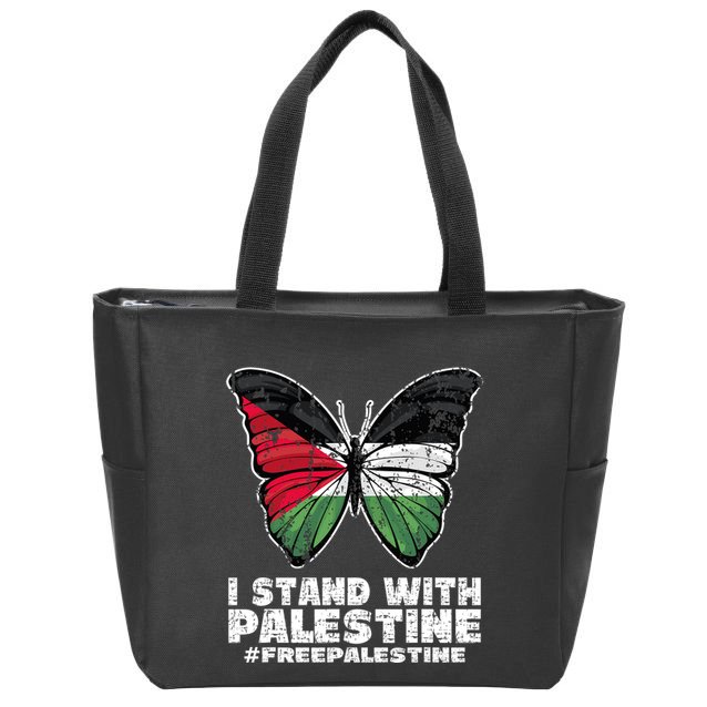 I Stand With Palestine For Their Freedom Free Palestine Zip Tote Bag