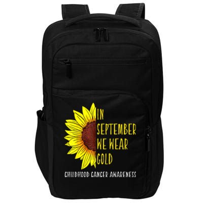 In September Wear Gold Childhood Cancer Awareness Sunflower Impact Tech Backpack