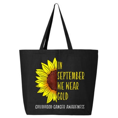 In September Wear Gold Childhood Cancer Awareness Sunflower 25L Jumbo Tote