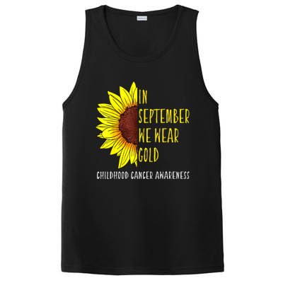 In September Wear Gold Childhood Cancer Awareness Sunflower PosiCharge Competitor Tank