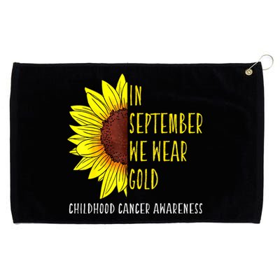 In September Wear Gold Childhood Cancer Awareness Sunflower Grommeted Golf Towel