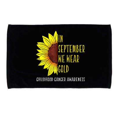 In September Wear Gold Childhood Cancer Awareness Sunflower Microfiber Hand Towel