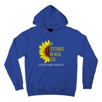 In September Wear Gold Childhood Cancer Awareness Sunflower Hoodie