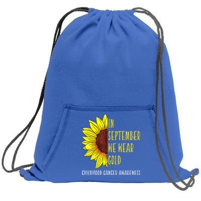 In September Wear Gold Childhood Cancer Awareness Sunflower Sweatshirt Cinch Pack Bag