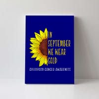 In September Wear Gold Childhood Cancer Awareness Sunflower Canvas