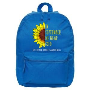 In September Wear Gold Childhood Cancer Awareness Sunflower 16 in Basic Backpack