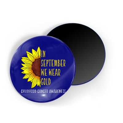 In September Wear Gold Childhood Cancer Awareness Sunflower Magnet