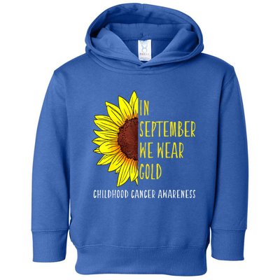 In September Wear Gold Childhood Cancer Awareness Sunflower Toddler Hoodie