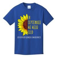 In September Wear Gold Childhood Cancer Awareness Sunflower Kids T-Shirt