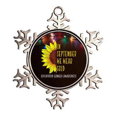 In September Wear Gold Childhood Cancer Awareness Sunflower Metallic Star Ornament