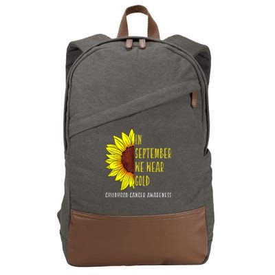 In September Wear Gold Childhood Cancer Awareness Sunflower Cotton Canvas Backpack