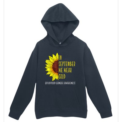 In September Wear Gold Childhood Cancer Awareness Sunflower Urban Pullover Hoodie