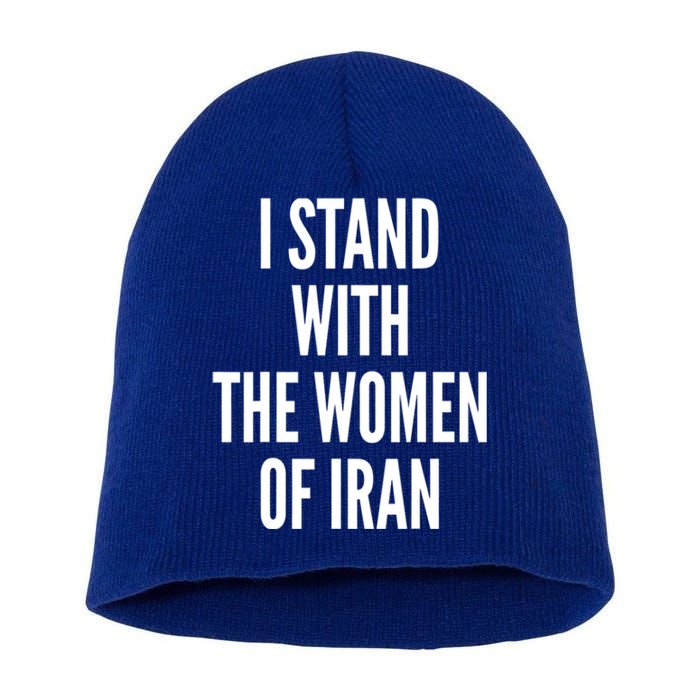 I Stand With The Of Iran Iranian Flag Freeiran Fist Funny Gift Short Acrylic Beanie