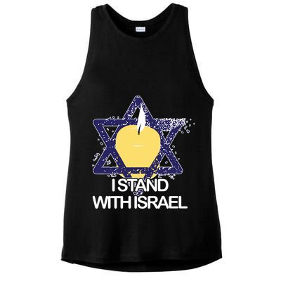 I Stand With Israel Jewish Sweater Israeli Ladies PosiCharge Tri-Blend Wicking Tank