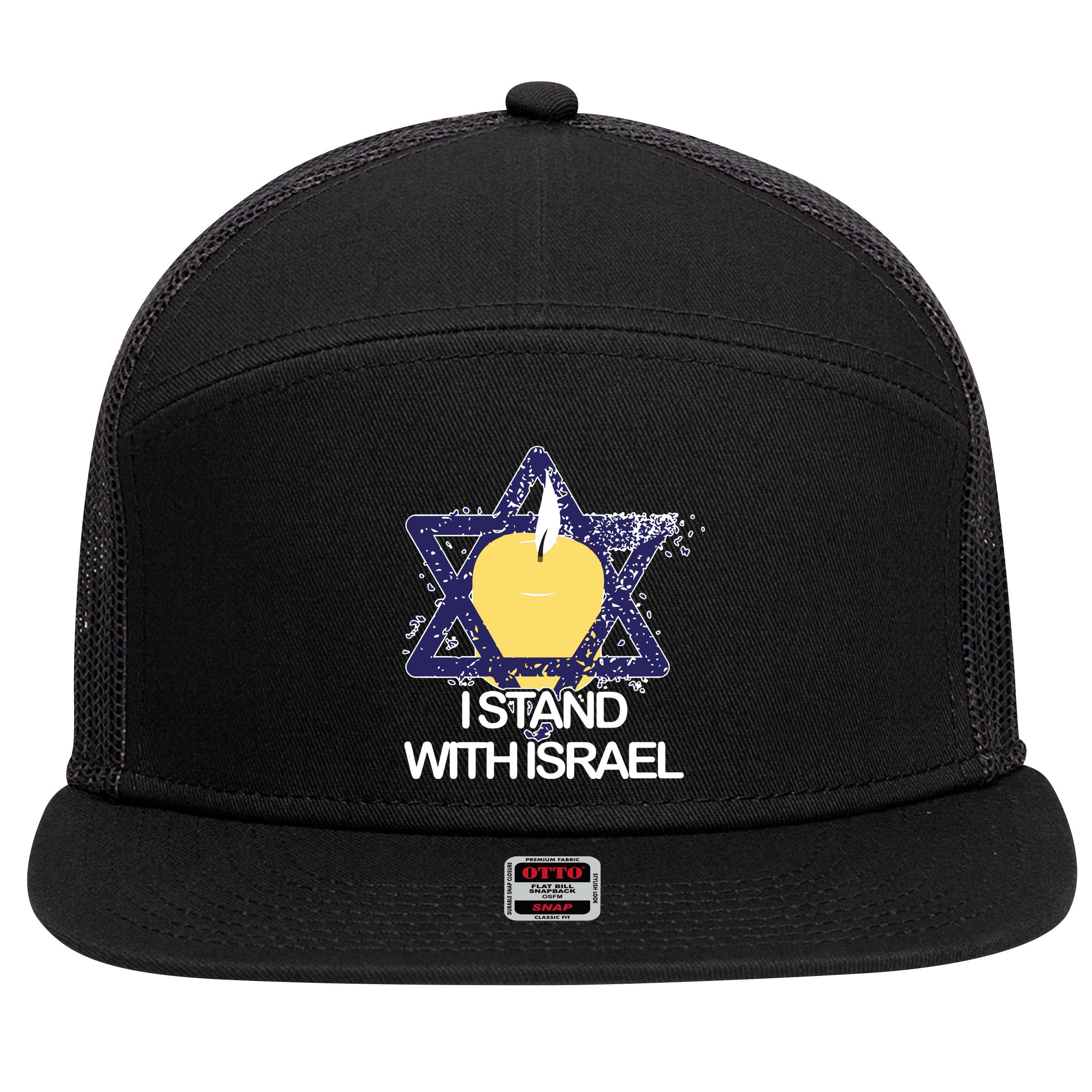 I Stand With Israel Jewish Sweater Israeli 7 Panel Mesh Trucker Snapback Hat