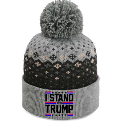 I Stand With Trump Usa Election The Baniff Cuffed Pom Beanie