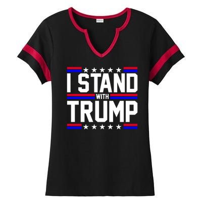 I Stand With Trump Usa Election Ladies Halftime Notch Neck Tee