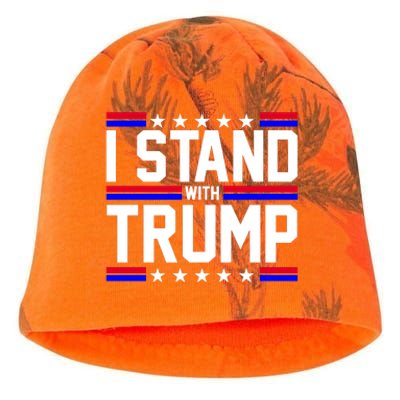 I Stand With Trump Usa Election Kati - Camo Knit Beanie