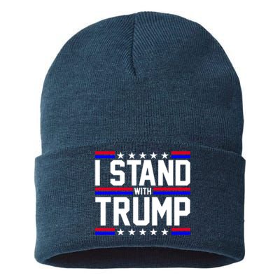 I Stand With Trump Usa Election Sustainable Knit Beanie