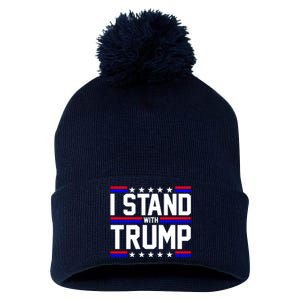 I Stand With Trump Usa Election Pom Pom 12in Knit Beanie