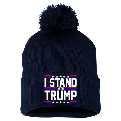 I Stand With Trump Usa Election Pom Pom 12in Knit Beanie