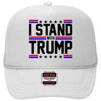 I Stand With Trump Usa Election High Crown Mesh Back Trucker Hat