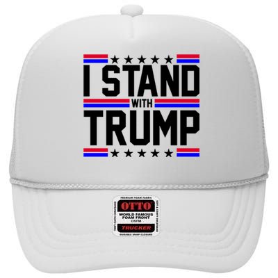 I Stand With Trump Usa Election High Crown Mesh Back Trucker Hat