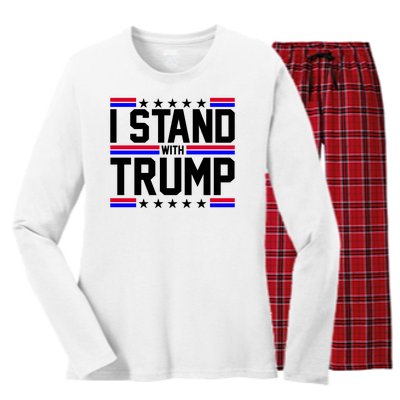 I Stand With Trump Usa Election Women's Long Sleeve Flannel Pajama Set 