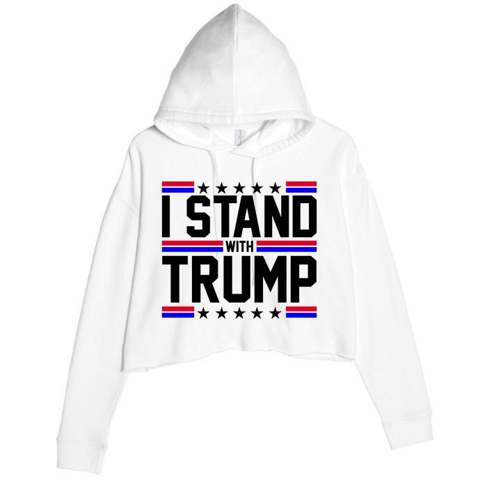 I Stand With Trump Usa Election Crop Fleece Hoodie