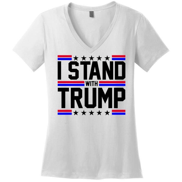 I Stand With Trump Usa Election Women's V-Neck T-Shirt