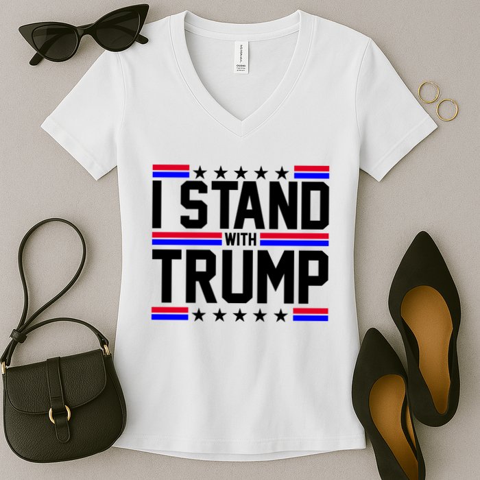 I Stand With Trump Usa Election Women's V-Neck T-Shirt