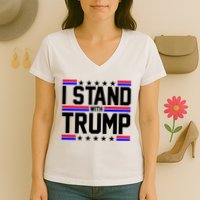 I Stand With Trump Usa Election Women's V-Neck T-Shirt