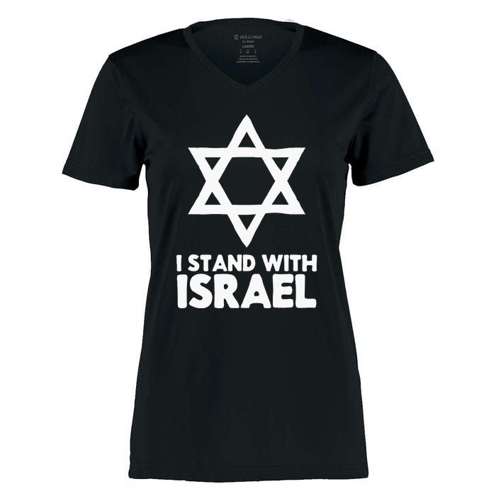 I Stand With Israel Jewish Nondistressed Women's Momentum V-Neck T-Shirt