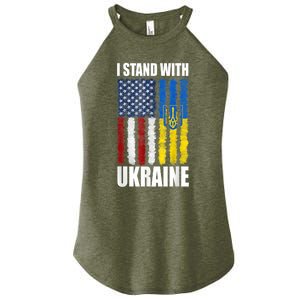 I Stand With Ukraine American Ukrainian Flag Gift Women’s Perfect Tri Rocker Tank