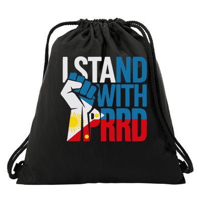 I Stand With PRRD DU30 Supporters Philippines Flag Fist Drawstring Bag