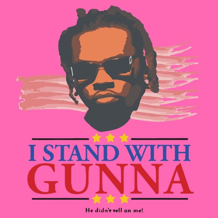 I Stand With Gunna He Didn’t Tell On Me Stripe Pom Pom Beanie