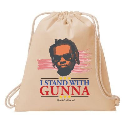 I Stand With Gunna He Didn’t Tell On Me Drawstring Bag