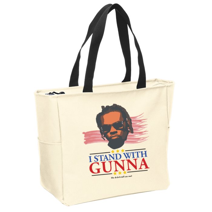 I Stand With Gunna He Didn’t Tell On Me Zip Tote Bag