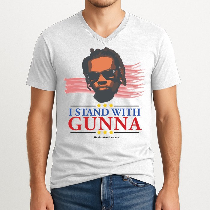 I Stand With Gunna He Didn’t Tell On Me V-Neck T-Shirt