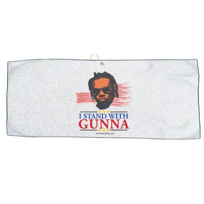 I Stand With Gunna He Didn’t Tell On Me Large Microfiber Waffle Golf Towel